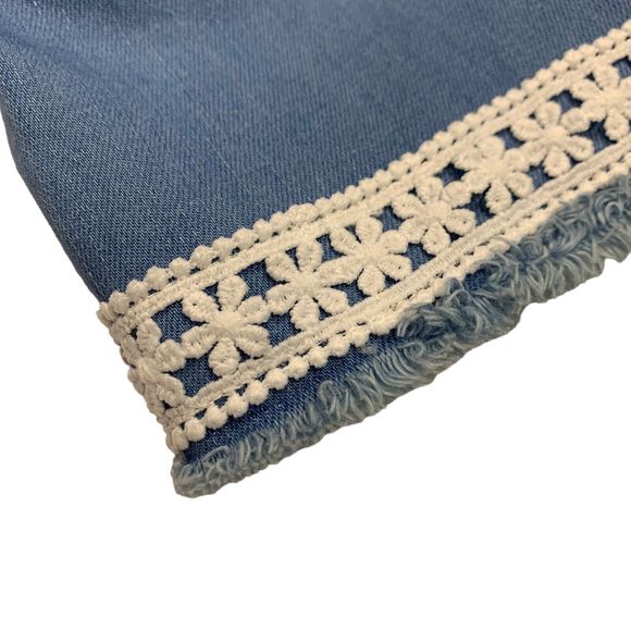 Slink Patched Boho Cropped Jeans Flower Pink Yellow Green Bee Charm Waist 56 - Picture 11 of 13